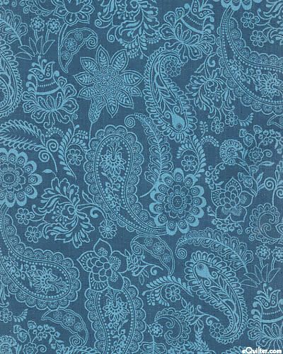 Belle Notte - Paisley Rosette Tonal - Cadet Paisley Background, Romantic Wallpaper, Paisley Wallpaper, Whole Cloth Quilts, Paisley Art, Paisley Fabric, Free Quilt Patterns, Flower Background Wallpaper, Quilt Patterns Free