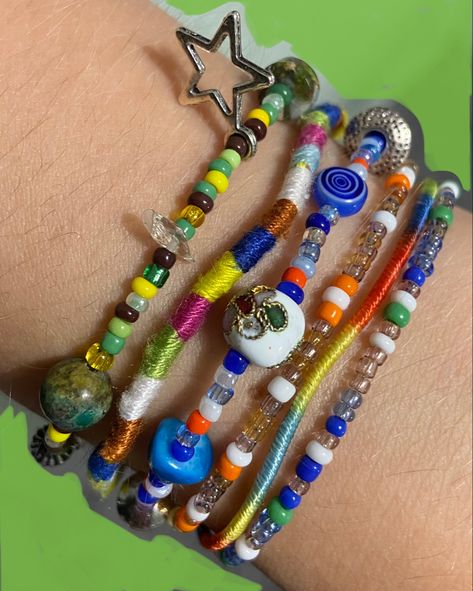 Funky Bracelet, Bracelets Friendship, Accesories Jewelry, Bracelet Ideas, Funky Jewelry, Cute Bracelets, Girly Jewelry, Beads And Wire, Jewelry Inspo