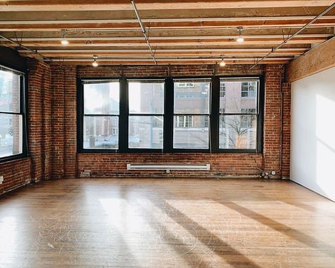 Photography Studio | The Studios Pioneer Square | Seattle Pioneer Square Seattle, Home Studio Photography, Physical Environment, White Floors, Open Studio, Exposed Brick, Studio Space, Photography Studio, Home Studio