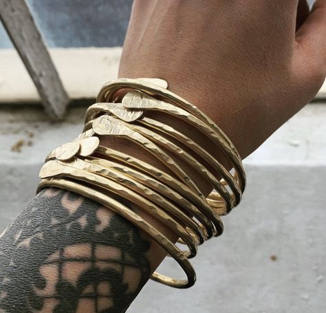 Antler Bracelet, Bracelets Stacked, Family Bracelets, Hammered Bangles, Raw Gemstone Jewelry, Bracelets Bangle, Set Bracelet, Stackable Bangles, Brass Bangle