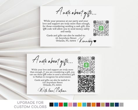 Graduation Gift Insert Card, College Fund QR Code Enclosure Card for High School Graduation Announcement, Grad Gift Registry, school colors College Registry, Graduate Ideas, Graduation Announcements High School, Registry Ideas, Grad Invitations, College Fund, Graduation Announcement, Graduation Ideas, High School Graduation