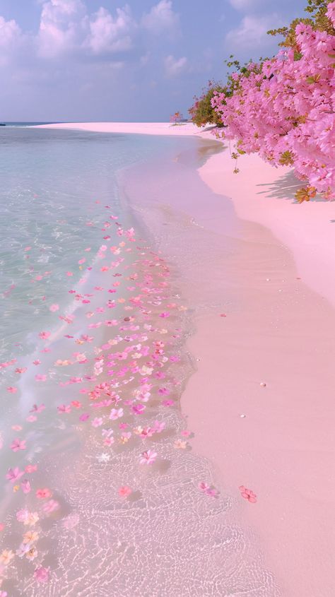 Beach Paradise Aesthetic, Pretty Wallpapers Backgrounds Ipad, Pink Ocean Aesthetic Wallpaper, Pink Scenery Aesthetic, Girly Wallpaper Backgrounds, Pink Water Aesthetic, Pink Things Aesthetic, Aesthetic Beach Pictures Instagram, Rose Aesthetic Pink