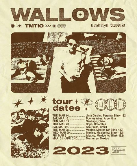 Alternative Band Posters, The Happy Fits Poster, The Rare Occasions Poster, Vintage Tour Posters, Indie Poster Prints, Wallows Aesthetic Poster, Tour Poster Aesthetic, Wallows Poster Print, Grunge Wall Prints