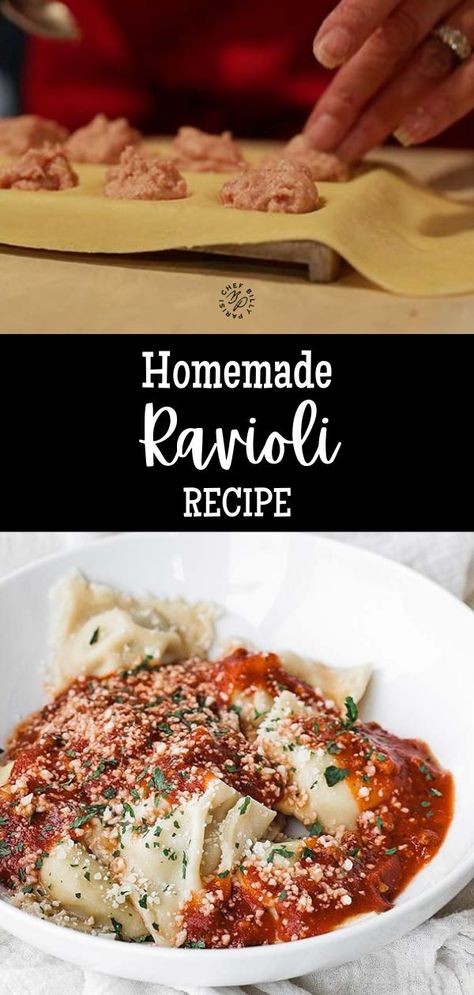 This delicious homemade ravioli recipe is stuffed with cheeses, seasonings, and ground beef for an amazing Italian meal. You will be blown away by the flavor of these tasty ravioli. Meat Ravioli Recipe, Beef Ravioli Recipe, Homemade Ravioli Recipe, Ravioli Recipe Homemade, Beef Ravioli, Ravioli Sauce, Homemade Pasta Recipe, Homemade Ravioli, Ravioli Recipe