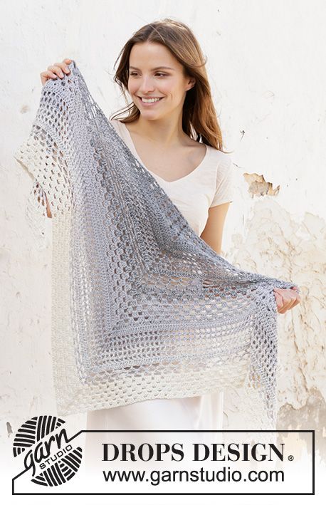 Crochet Prayer Shawls, Crochet Shawl Free, Crochet Lace Shawl, Crochet Shawl Pattern Free, Crochet Shawls And Wraps, Crochet Lace Pattern, Shawl Patterns, Drop Design, Shawl Crochet Pattern