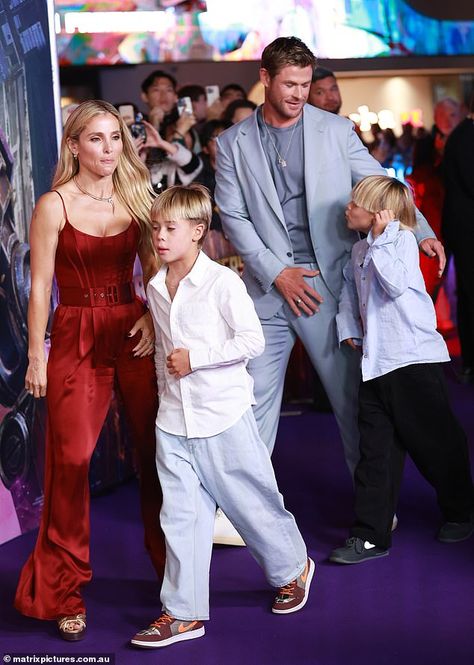 Chris Hemsworth every inch the family man at Transformers One premiere Chris Hemsworth And Family, Chris Hemsworth Children, Chris Hemsworth Family, Chris Hemsworth Parents, Chris Hemsworth Kids, The Family Man, Chris Evans And Scarlett Johansson Red Carpet, Megyn Kelly, Child Support Payments