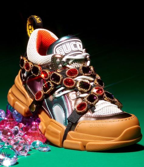 Gucci Jeweled-Strap Sneakers Luxury Shoes Women, Gucci Sneakers, Fashion Sites, Luxury Designer Handbags, Swag Shoes, Sneakers Outfit, All That Glitters, Designer Clothes For Men, Barneys New York