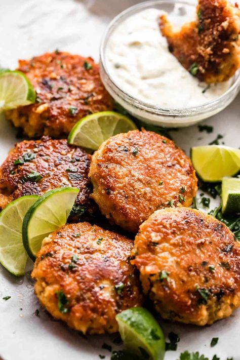 Crispy Air Fryer Fish Cakes Recipe | Diethood Recipes With Fish, Easy Fish Cakes, Air Fried Fish, Fish Cakes Recipe, Air Fryer Fish, Fish Cakes, Sweet Potato Wedges, Air Fryer Dinner Recipes, Air Fryer Recipes Easy