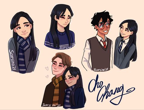 Cho Chang Fanart, Cho Chang, Harry Potter Illustrations, Harry Potter Artwork, Harry Potter Comics, Harry Potter Ships, Harry Potter Drawings, Cedric Diggory, Hogwarts Mystery