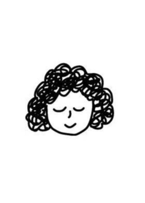 Curly Hair Doodle, Curly Hair Profile Picture, Pfp Curly Hair, Curly Hair Pfp Cartoon, Curly Hair Pfp, Curly Hair Cartoon, Face Doodles, Curly Hair Drawing, Digital Collage Art