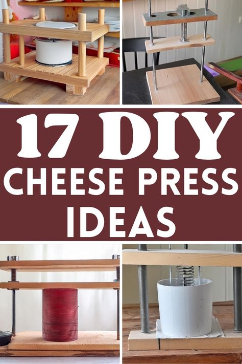 17 DIY Cheese Press Ideas Diy Cheese Mold How To Make, Diy Cheese Press, Diy Cheese Whisps, Diy Cheese Press How To Make, Homemade Cheese Recipes Cheesemaking, Making Cheese At Home, Cheese Press, Cheese Making Process, Dutch Cheese