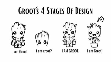 4 Stages Of Crafting Svg, Groot Tattoo, Cricut Projects Easy, Horror Cartoon, I Am Groot, Baby Groot, Cricut Projects Vinyl, Baby Milestones, Crafty Diy