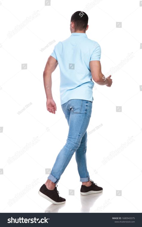 man walking from behind looking sideway - Google Search Man Walking From Behind, Man Back, White Studio Background, Back Images, Walking Man, Navy Blue Suit, Man Standing, Formal Suits, Blue T