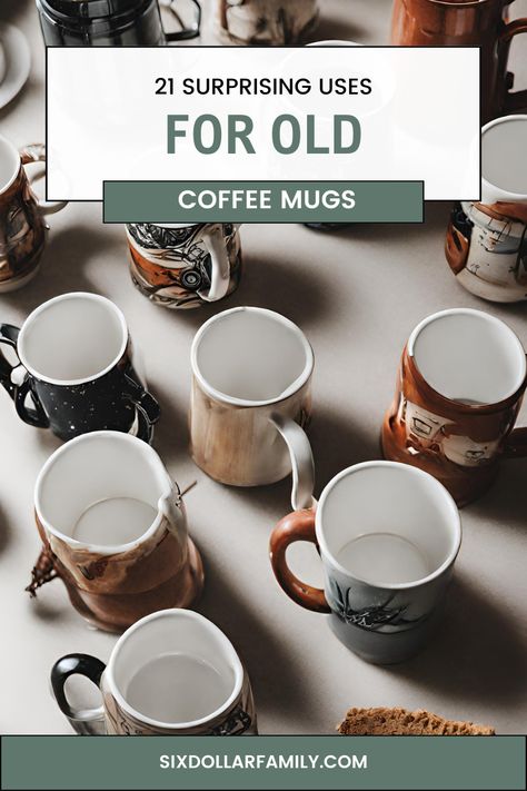 Looking for new and exciting ways to reuse old coffee mugs? 😍 Check out these 21 surprising usages that will make your heart skip a beat! 💕 From DIY crafts to gardening, you won't believe how much life you can breathe into those old mugs! 🌿 Crafts With Mugs Diy Ideas, Crafts Using Old Coffee Mugs, Coffee Cup Decor, Mug Upcycle, Coffee Mug Crafts Diy, Repurpose Coffee Mugs, Coffee Decor Ideas, Mug Decorating Ideas, Coffee Mug Ideas