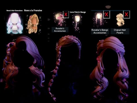 Hairstyles Royal High, Rh Y2k Hair Combos, Royale High Croquette, Royal High Y2k Hair Combos, Misunderstood Theme Royale High, Royale High Outfits Simple, Royale High Beginner Outfits, Aesthetic Royale High Hair Combos, Hair Idea Royal High