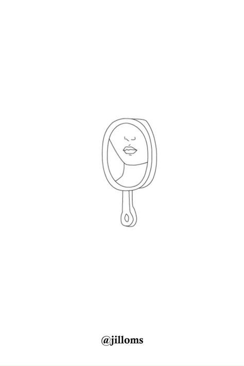 Woman In Mirror, Drawing Of Woman, Minimalist Mirror, Mirror Tattoos, Lineart Illustration, Mirror Drawings, Tattoo Diy, Drawing Minimalist, Minimalist Drawing