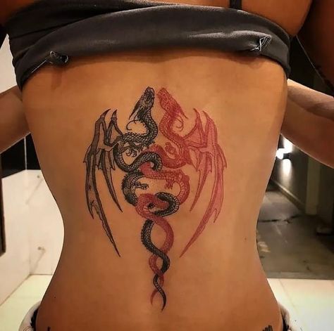 Symmetrical Phoenix Tattoo, Sewing Tattoos, Dragon Tattoo Ideas, Small Shoulder Tattoos, Dragon Tattoo For Women, Hip Tattoos Women, Petite Tattoos, Spine Tattoos For Women, Forearm Tattoo Women