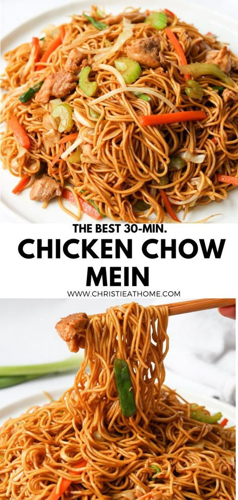 Chicken Chow Mein With Bean Sprouts, Chicken Chow Mein Recipe With Bean Sprouts, Chow Main Cookie, Chew Mein Recipes, Blackstone Chow Mein, Authentic Chow Mein Recipe, Chow Maine Recipes, Chow Mein Recipe Bean Sprouts, Chow Mein With Rice