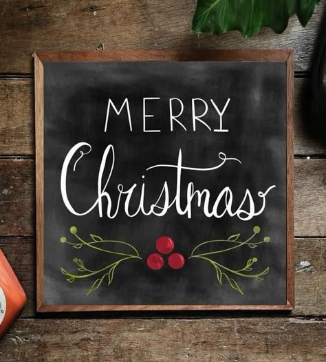 Blackboard Ideas, Christmas Chalk, Chalkboard Art Diy, Christmas Chalkboard Art, Chalkboard Art Quotes, Chalkboard Wall Art, Chalkboard Doodles, Blackboard Art, Hand Lettered Christmas