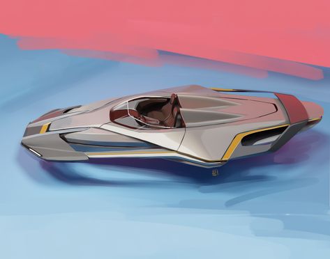 ArtStation - Hover roadster II, Lukas Dovidaitis Boat Sketch, Hover Car, Custom Paint Motorcycle, Flying Vehicles, Classic Sci Fi, Flying Car, Spaceship Design, Concept Car Design, Car Sketch