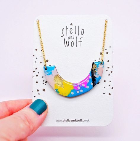 StellaandWolf - Etsy UK Abstract Pendant, Wooden Jewellery, Wolf Jewelry, Clay Necklace, Jewelry Card, Geometric Necklace, Modern Necklaces, Statement Pendant, Heart Jewelry