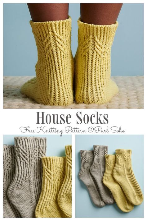 House Socks Free Knitting Pattern Sock Knit Pattern Free, Double Knit Socks Free Pattern, Sock Knit Pattern, Cable Sock Knitting Pattern, Vanilla Socks Free Pattern, Two Needle Socks Free Pattern, Free Sock Patterns Knit, Flat Knit Socks Free Pattern, Knitting Socks Pattern Free