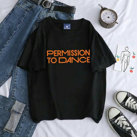 Permission To Dance Bts, Dance T Shirt, Bts Shirt, Bts Clothing, Kpop Shirts, Bts Inspired Outfits, Oversize Tee, Permission To Dance, Oversized Tee