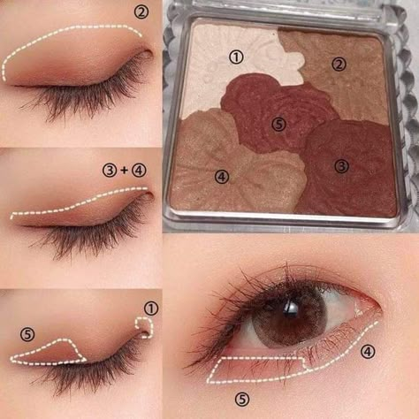 Trucco Smokey Eye, Make Up Guide, Makeup Ulzzang, Make Up Kits, Bronze Eye Makeup, Tutorial Eyeliner, Membentuk Alis, Quick Hairstyle, Hazel Eye Makeup