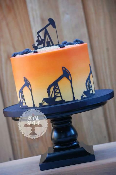 Oil rig cake Cake Pops Ideas, Adventure Time Cakes, Diy Cake Pops, Cake Mix Muffins, Cupcakes For Boys, Oil Rigs, Cakes For Men, Orange Cake, Cake Decorating Tutorials