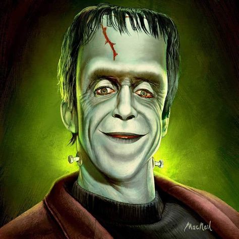 Herman Monster, Munsters Tv Show, Herman Munster, Frankenstein Art, The Munster, Yvonne De Carlo, The Munsters, Arte Dc Comics, Horror Movie Art