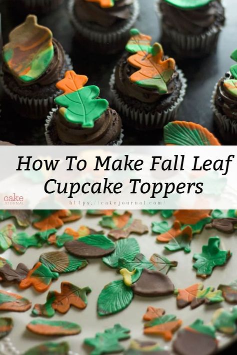 A green and orange theme fall cake leaves design of topper Theme Cupcakes, Cupcake Tutorial, Fall Theme, Cool Weather, Fall Leaf, Themed Cupcakes, Autumn Theme, Mini Cupcakes, The Cool