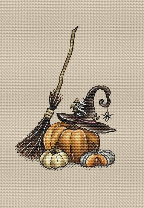 Autumn Magic cross stitch chart designed by Nadezhda Kazarina.  ATTENTION! Fabric and threads are not included! Cross stitch charts are intended for personal use only and can't be distributed any way. Magic Cross Stitch, Halloween Cross Stitch Charts, Witch Cross Stitch, Autumn Cross Stitch Patterns, Fall Cross Stitch, Free Cross Stitch Charts, Understand Me, Halloween Cross Stitch Patterns, Autumn Magic