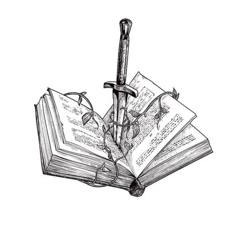 Medieval Drawings Sketch, Tattoo For Book Lovers, Pop Culture Tattoos, Trippy Tattoo, Culture Tattoos, Bookish Tattoos, Medieval Tattoo, Fantasy Tattoos, Book Tattoo