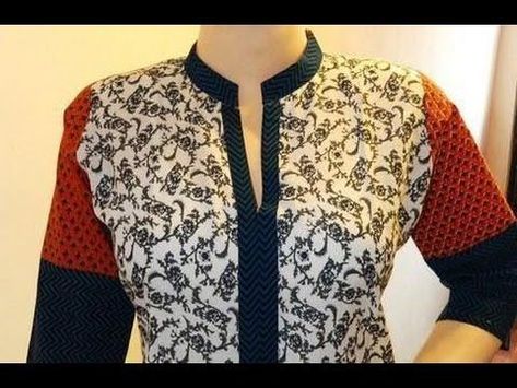 Girls #Tussal Work #Neck#Design | 2020 #EidNeckDesign | Latest salwar kameez neck designs 2020 Design Stand Collar Kurti Pattern, Collar Neck Design, Salwar Kameez Neck Designs, Collar Kurti Design, Collar Kurti, Designer Kurti Patterns, Kurti Patterns, Neck Designs For Suits, Kurti Neck