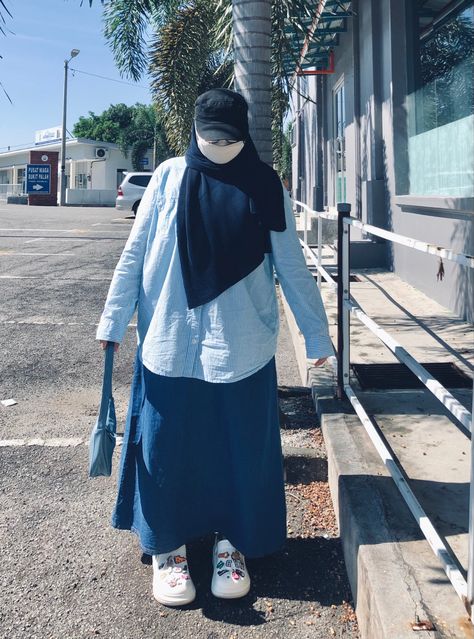 Ootd Syari Casual, Ootd Gemuk, Outfit Rok, Ootd Ngampus, Modest Outfits Muslim, Muslimah Fashion Casual, Big Size Outfit, Outfits Muslim, Hijabista Fashion