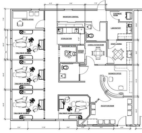 Design Office Space, Dentist Office Design Interiors, Hospital Floor Plan, Waiting Room Design, Dentist Office Design, Studio Medico, Pediatric Dental Office, Free Floor Plans, Office Floor Plan