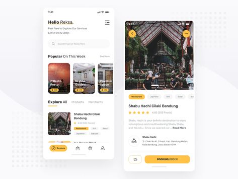 Restaurant & Cafe Booking App by Mohammad Reksa Suryapandita on Dribbble Booking App Design, Restaurant App, Creative Market Design, Directory Design, Booking App, Design Jobs, Crash Course, Website Inspiration, Job Opening