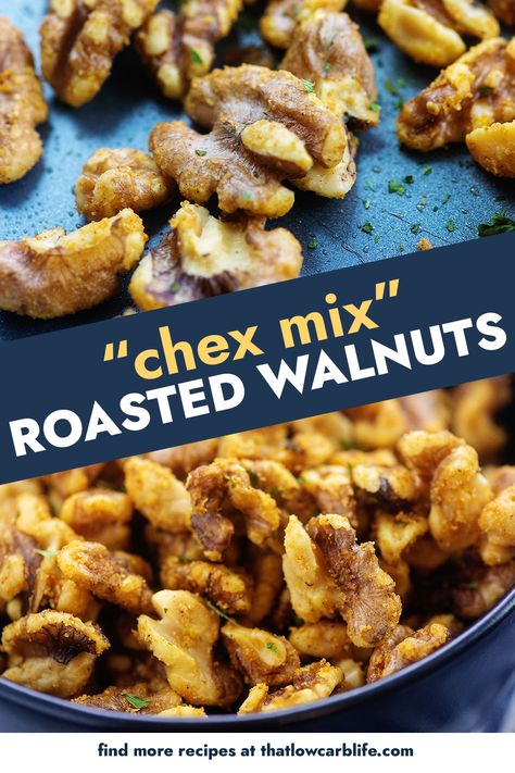 Homemade Chex Mix, Low Carb Life, Low Carb Low Fat Recipes, Walnut Recipes, Roasted Walnuts, Boiled Egg Diet Plan, Boiled Egg Diet, Keto Snack, Nut Recipes