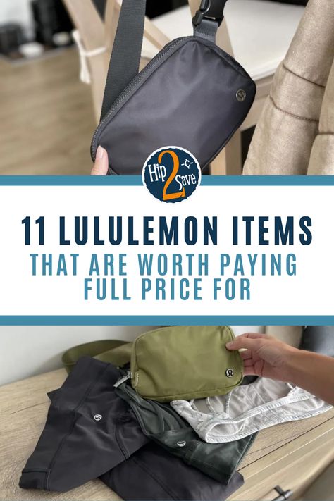 Why is Lululemon so expensive? While we love a good Lululemon dupe, here are 11 Lululemon items that are totally worth their price tag. Check out our favorite Lululemon must-haves that are worth paying full price for. What To Buy At Lululemon, Popular Lululemon Items, Lululemon Travel Bag, Lululemon Shoes Outfit, Lulu Must Haves, Best Lululemon Outfits, Lu Lu Lemon Outfits, Best Lululemon Products, Lululemon Must Haves