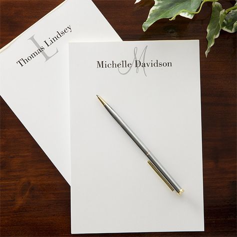 Notepad Diy, Personalized Office Gifts, Self Inking Address Stamp, Note Pad Design, Personalized Stationary, Executive Gifts, Custom Notepad, Classic Monogram, Personalized Notepad