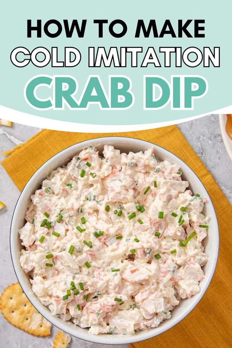 Imitation Crab Dip Recipe Quick Party Dips, Crab Dip Recipe Cold, Cold Crab Dip, Crab Dip Cold, Cold Dip Recipes, Party Snacks Easy, Party Dip Recipes, Good To Make, Crab Meat Recipes