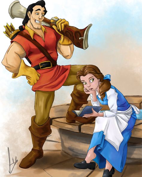 The Beauty and the Hunter by LEOstrious.deviantart.com on @DeviantArt Gaston X Lefou Fanart, Beauty And The Beast Babette, Beauty And The Beast Character Design, Gaston And Belle, Gaston Beauty And The Beast, Hunter Girl, Disney Belle, Disney Illustration, Animation Disney