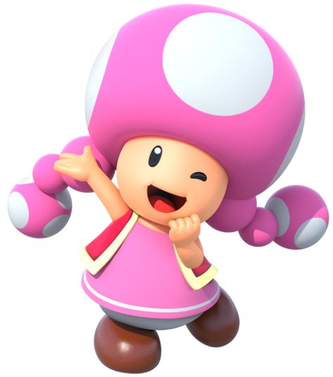 Mario Kart, Toad, Mario Bros, Cartoon Character, Super Mario, Mario, Pink, White