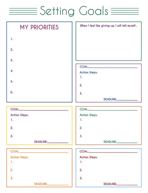 Project Goals Template, Motivational Worksheets Free Printable, Goal Sheet Printable Free, Goal Sheets For Students, Life Goal Template, Goals Chart Ideas, Goal Board Template, Goals Sheet Printable, Goals Worksheet Printables Free