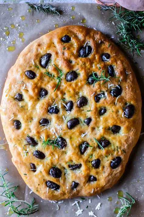 EASY Gluten-Free Focaccia | Gluten Free Stories Gluten Free Foccacia Bread, Gluten Free Focaccia Bread, Cottagecore Party, Gluten Free Focaccia, Beginners Bread Recipe, Vegan Plan, Foccacia Bread, Focaccia Bread Recipe, Vegan Parmesan Cheese