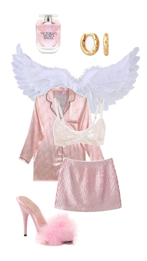 victoria secret angel halloween costume party college inspo pink outfit wings Victoria's Secret Angel Halloween Costume, Hallo Costumes, Victoria Secret Angel Costumes, Angel Halloween Costume, Victoria Secret Party, Angel Halloween, Victoria Secret Angel, Angel Halloween Costumes, Party College