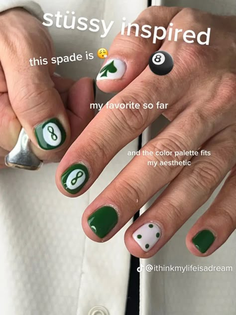 Guys Manicure, Dice Nail Art, Stussy Nails, Man Nail Art, Boy Nail Art, Boy Nail Designs, Nails For Men, Mens Nail Designs, Guy Nail Art