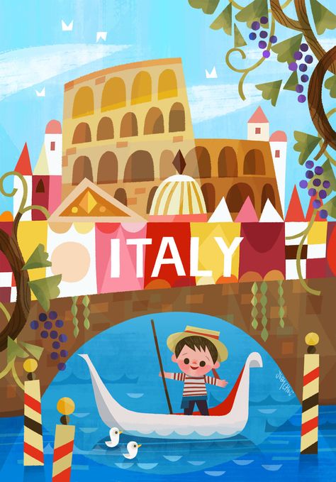 Mary Blair Art, Joey Chou, World Illustration, Disney Tokyo, 달력 디자인, 동화 삽화, It's A Small World, Mary Blair, Disney Posters