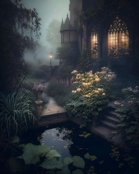 Dark Castle, Gothic Garden, Fantasy Homes, 다크 판타지, Fantasy Forest, Fantasy Castle, Fantasy House, Fantasy Places, Fantasy Art Landscapes