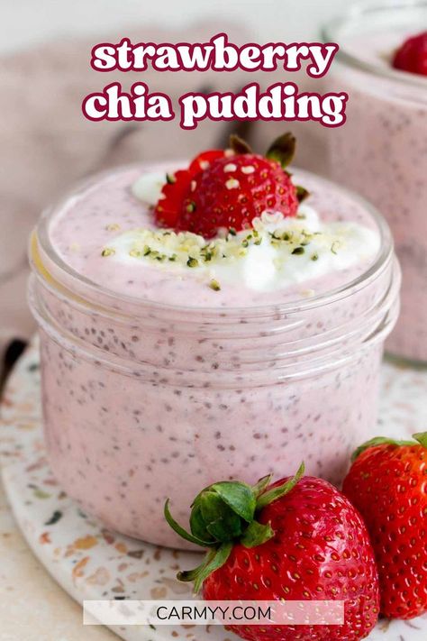 Strawberry Chia Seed Pudding, Strawberry Chia Pudding, Pudding Recept, Chia Pudding Recipes Healthy, Overnight Chia Pudding, Chia Recipe, Chia Seed Recipes, Chia Pudding Recipes, Chia Seed Pudding